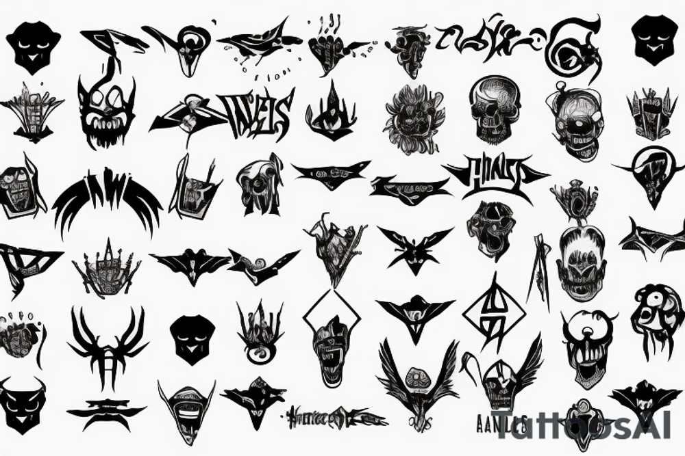 HADES two-pronged pitchfork tattoo idea