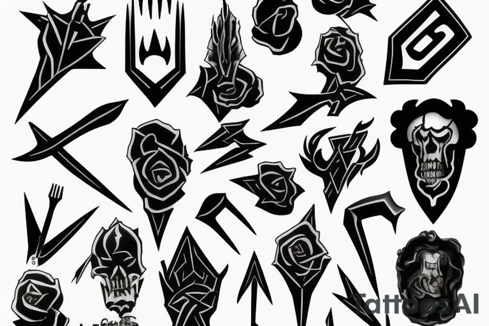 HADES two-pronged pitchfork tattoo idea