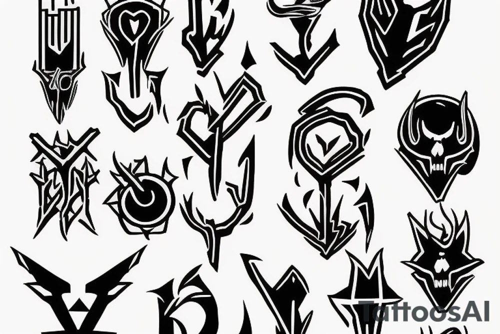HADES two-pronged pitchfork tattoo idea