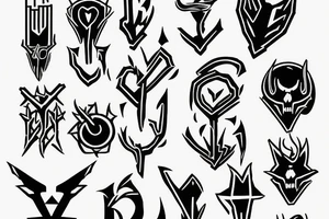 HADES two-pronged pitchfork tattoo idea