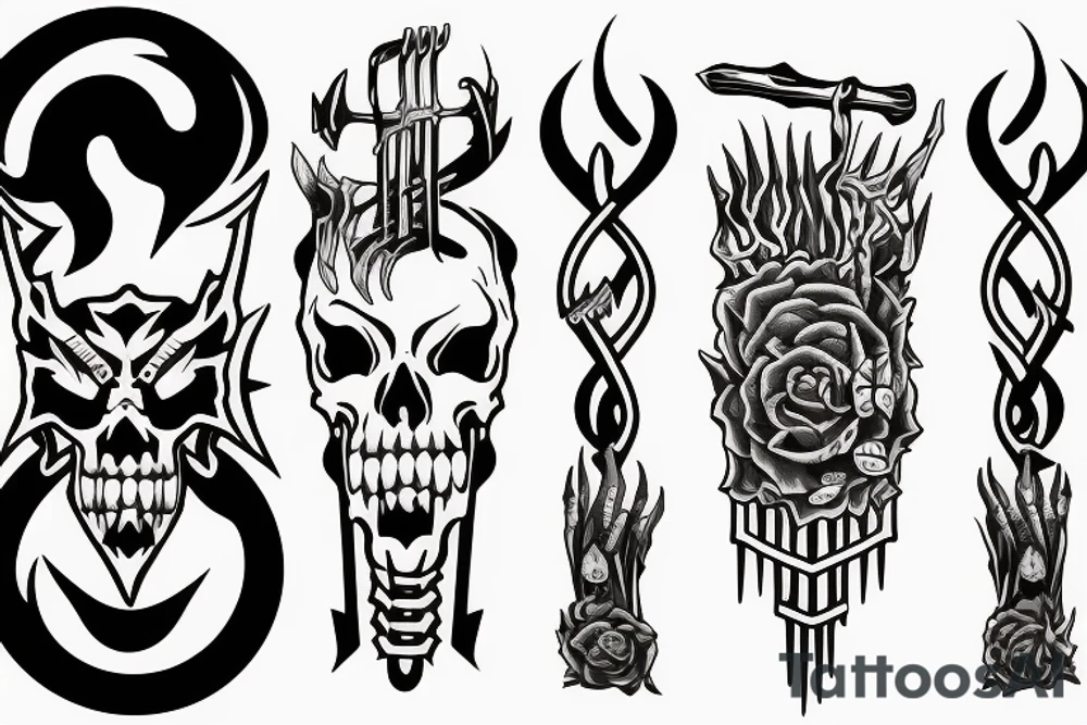 HADES two-pronged pitchfork tattoo idea