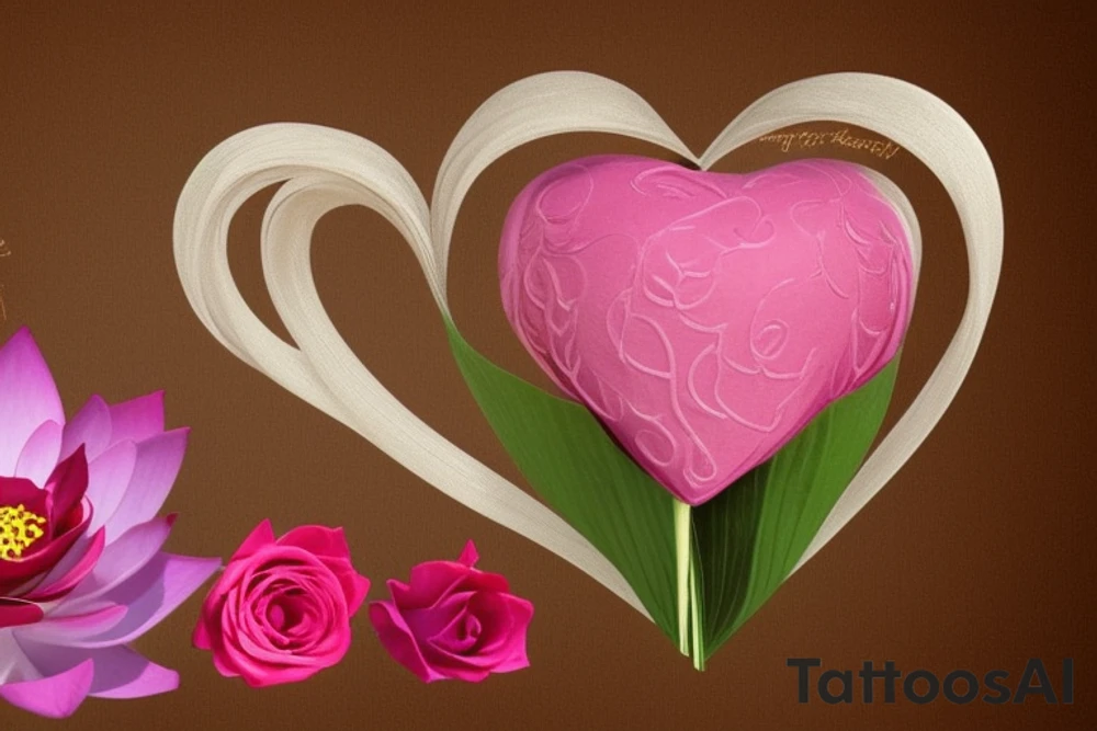 Begin with a central element representing the heart, symbolizing the emotional journey and resilience. Opt for a more graceful and elegant portrayal of the heart, utilizing flowing lines and softer curves.

Intertwine delicate floral elements, such as blooming roses or lotus flowers, around the heart. These flowers signify growth, beauty, and the ability to rise above pain and challenges. Ensure that the flowers are intricately detailed, showcasing their petals, leaves, and perhaps even thorns to symbolize strength and protection. tattoo idea