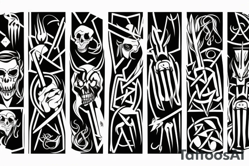 HADES two-pronged pitchfork tattoo idea