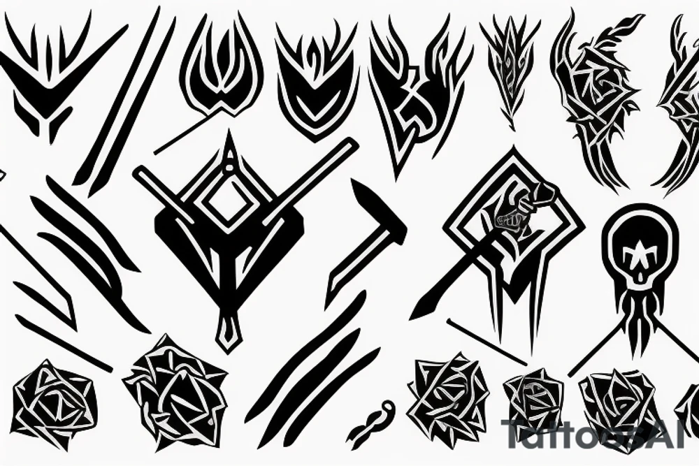 HADES two-pronged pitchfork tattoo idea