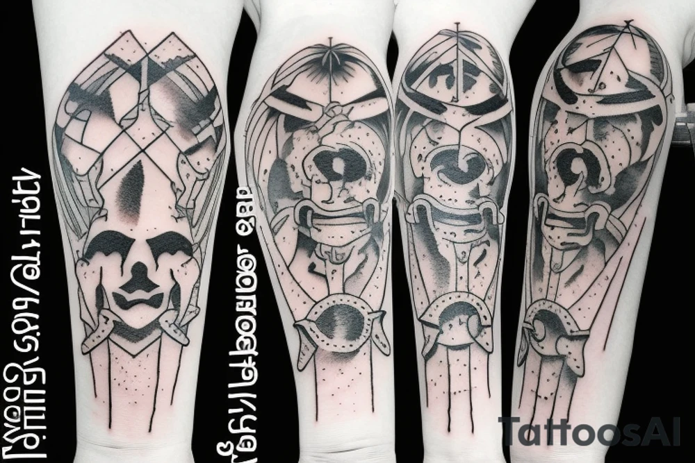 HADES two-pronged pitchfork tattoo idea