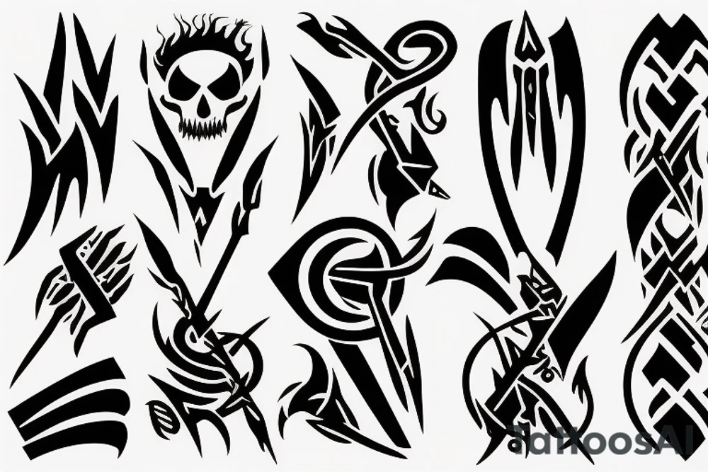 HADES two-pronged pitchfork tattoo idea