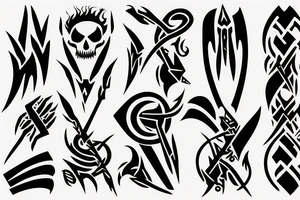 HADES two-pronged pitchfork tattoo idea