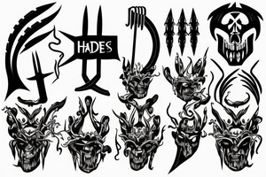 HADES two-pronged pitchfork tattoo idea