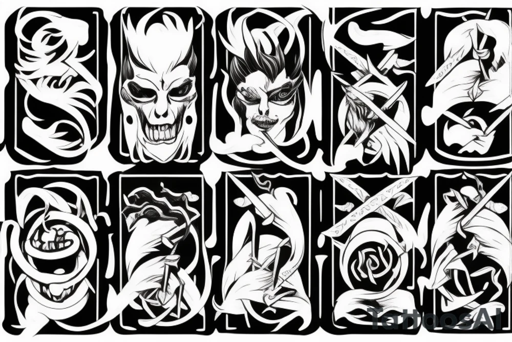 HADES two-pronged pitchfork tattoo idea