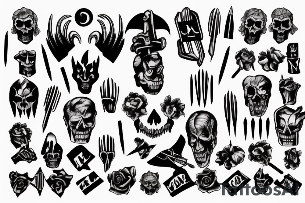 HADES two-pronged pitchfork tattoo idea