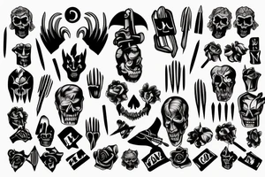 HADES two-pronged pitchfork tattoo idea