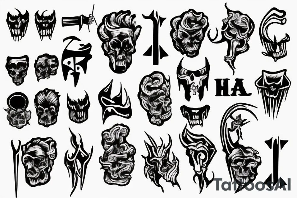 HADES two-pronged pitchfork tattoo idea
