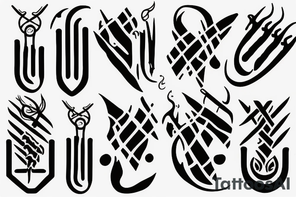 HADES two-pronged pitchfork tattoo idea