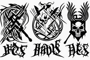 HADES two-pronged pitchfork tattoo idea