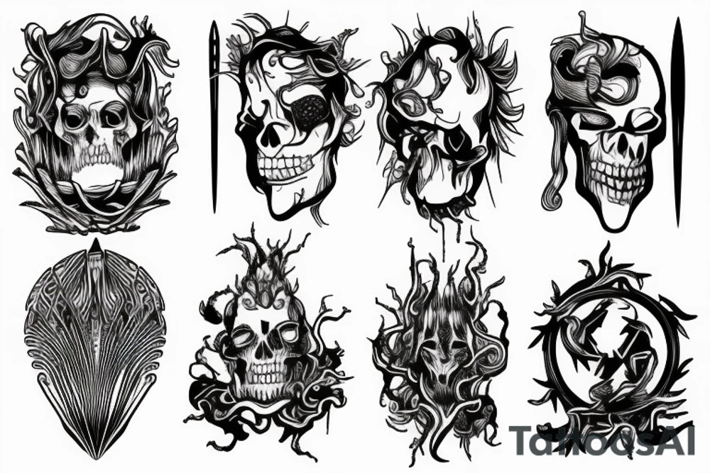 HADES two-pronged pitchfork tattoo idea