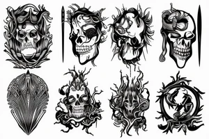 HADES two-pronged pitchfork tattoo idea