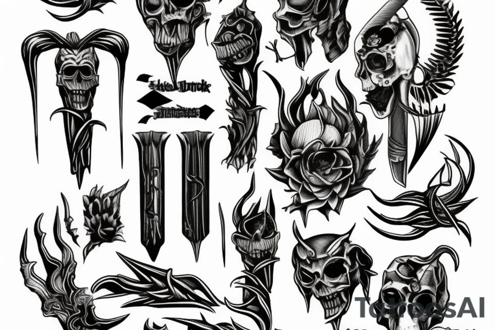 HADES two-pronged pitchfork tattoo idea