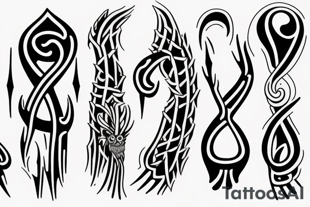 two-pronged pitchfork tattoo idea
