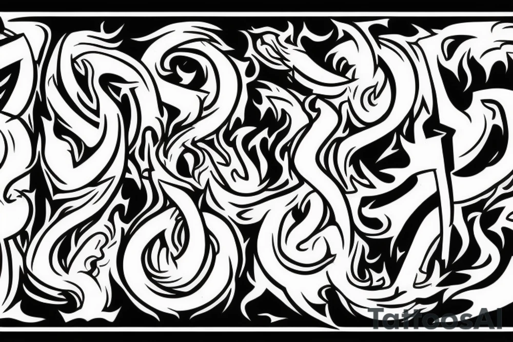 A TWO-PRONGED PITCHFORK THAT IS IN THE STYLE OF GODS WITH FLAMES COMING OFF OF IT tattoo idea