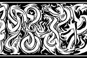 A TWO-PRONGED PITCHFORK THAT IS IN THE STYLE OF GODS WITH FLAMES COMING OFF OF IT tattoo idea