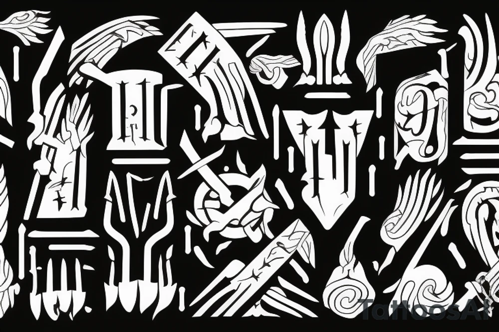 A TWO-PRONGED PITCHFORK THAT IS IN THE STYLE OF GODS tattoo idea