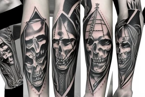 HADES TWO-PRONGED SPEAR tattoo idea