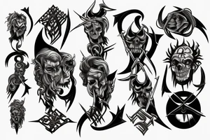 HADES TWO-PRONGED SPEAR tattoo idea