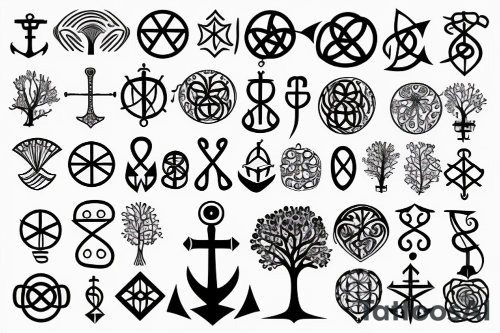 Tree of life with anchor tattoo idea
