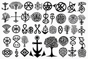 Tree of life with anchor tattoo idea