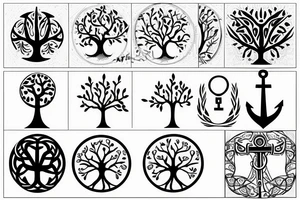 Tree of life with anchor tattoo idea