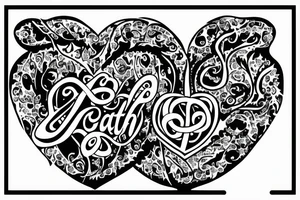 The word "Faith" written inside a heart tattoo idea