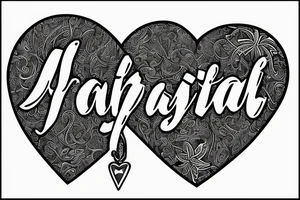 The word "Faith" written inside a heart, not extremely busy tattoo idea