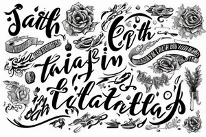 The word faith in letters without background tattoo idea