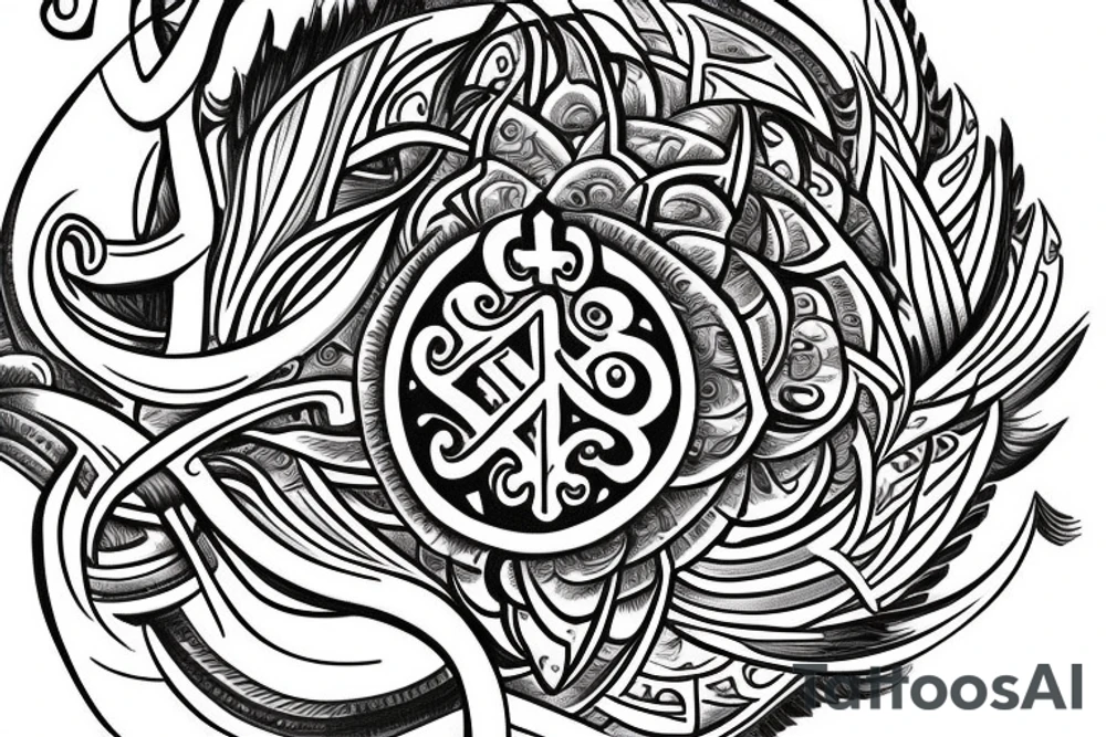 The word faith stylised into OM tattoo idea