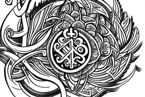The word faith stylised into OM tattoo idea