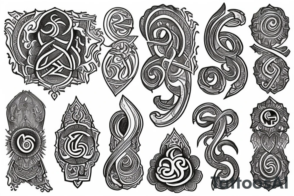 The word faith stylised into OM tattoo idea