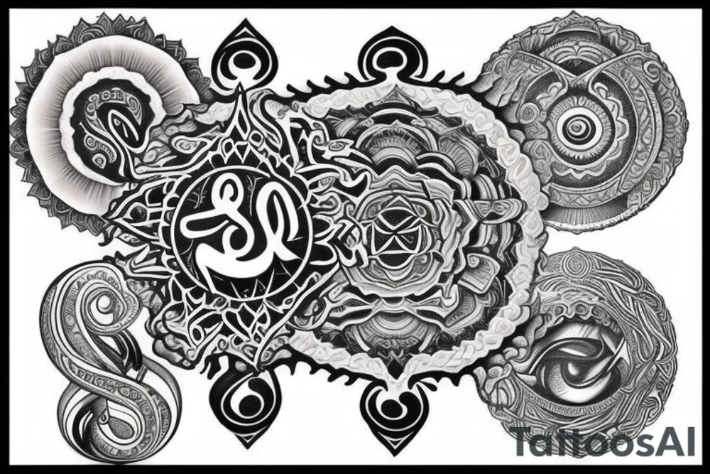 The word faith stylised into OM tattoo idea