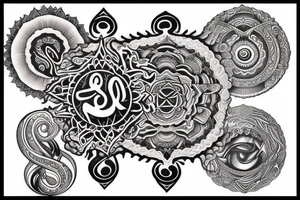 The word faith stylised into OM tattoo idea