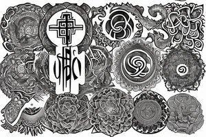 The word faith stylised into OM tattoo idea