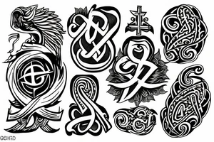 The word faith stylised with religious tattoo idea