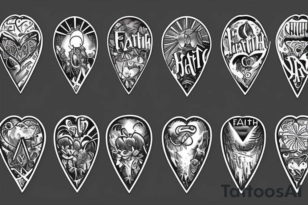 "Faith" word inside heart shape tattoo idea