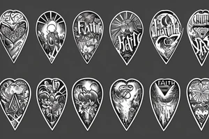 "Faith" word inside heart shape tattoo idea