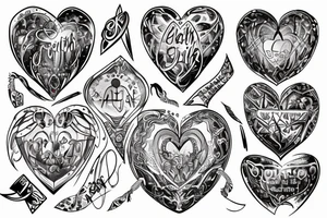 "Faith" word inside heart shape tattoo idea