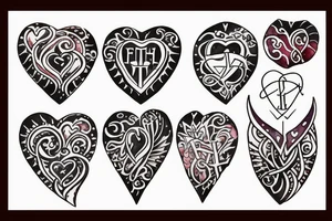 "Faith" word inside heart shape tattoo idea
