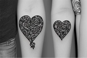 Heart shape with lock and key tattoo idea