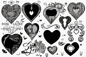 Heart shape with lock and key tattoo idea