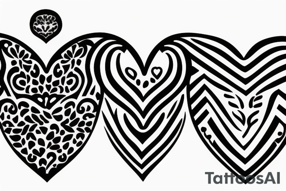 heart shape with simple pattern on inside tattoo idea