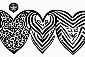 heart shape with simple pattern on inside tattoo idea