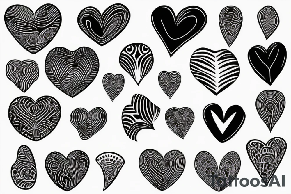 heart shape with simple pattern on inside tattoo idea