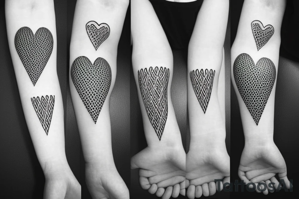 heart shape with simple pattern on inside tattoo idea